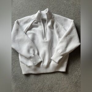 Aerie Offline White Zip-Up Sweater